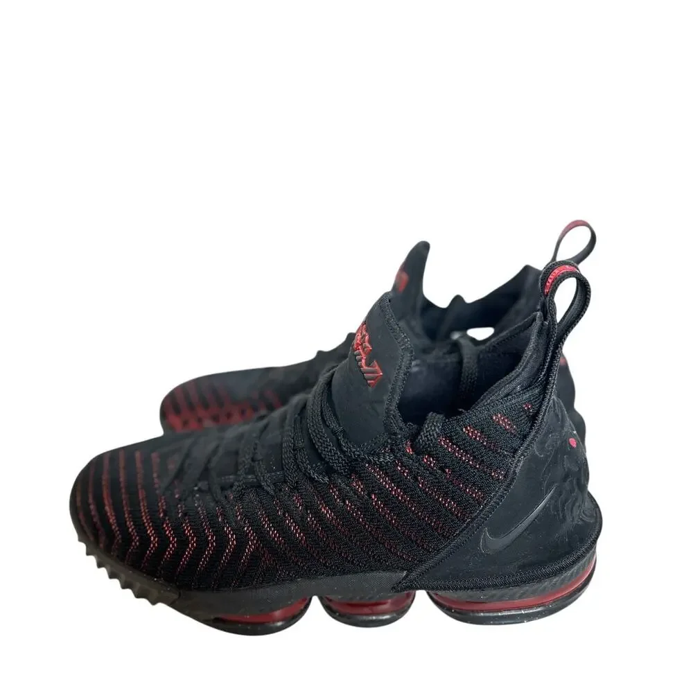 Nike LeBron 16 Fresh Bred 2018 Black & University Red‎ AO2588-00 Sz 9.5
